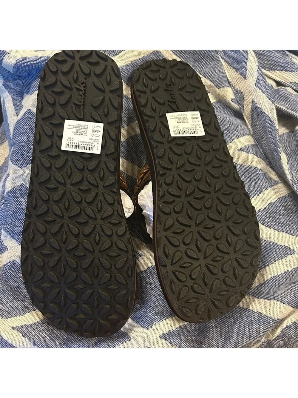 Clarks Tan Leather Sandals Size 8 Brown Black Clarks Boho Sandals